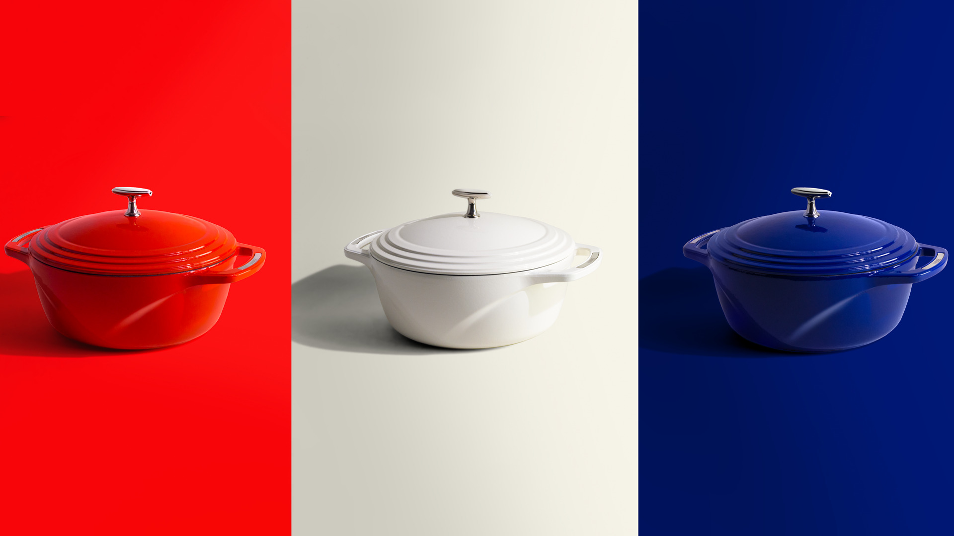 Lodge Cast Iron Debuts Red, White, and Blue Enamel Dutch Ovens, All Made in  the USA - Alliance for American Manufacturing